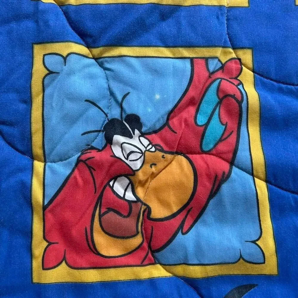 1990s Disney Aladdin Genie Comforter Double-Sided Twin Vintage retro